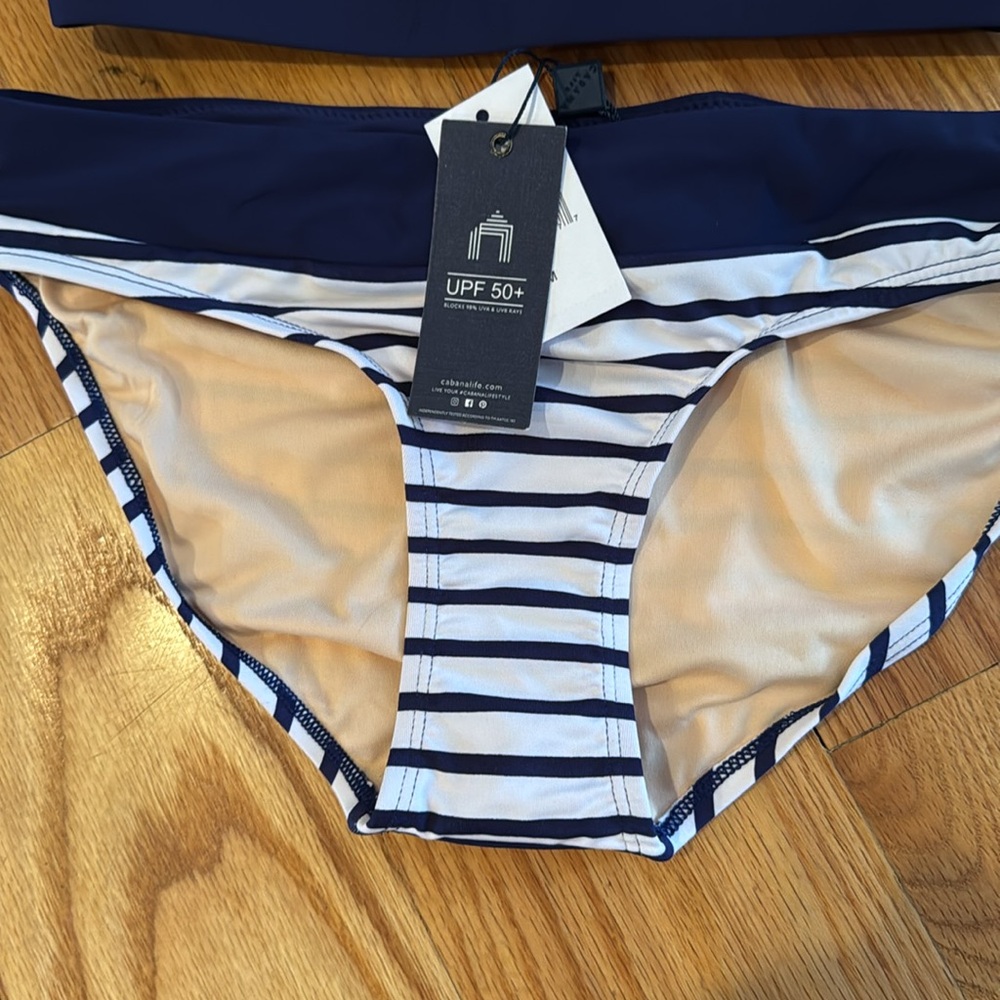 Cabana Life Blue and White Striped Bikini Swimwear - Picture 2 of 8